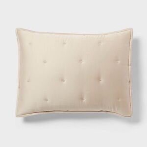 Threshold TARGET Tencel 320 Thread Count Quilted Khaki Tan Cream Standard Shams